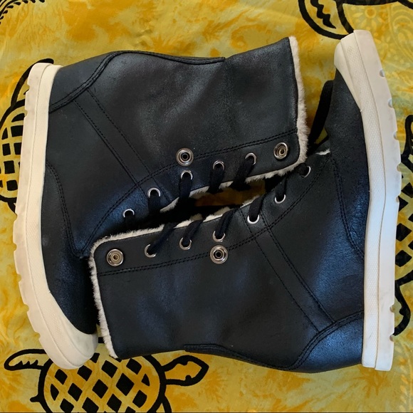 Palladium Leather Ecuador Pilot Wedge Winter Boots - Picture 8 of 13